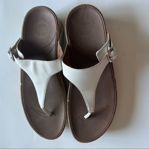Fitflop Shoes Fit Flop Lulu White Leather Toe Post Flip Flop Thongs